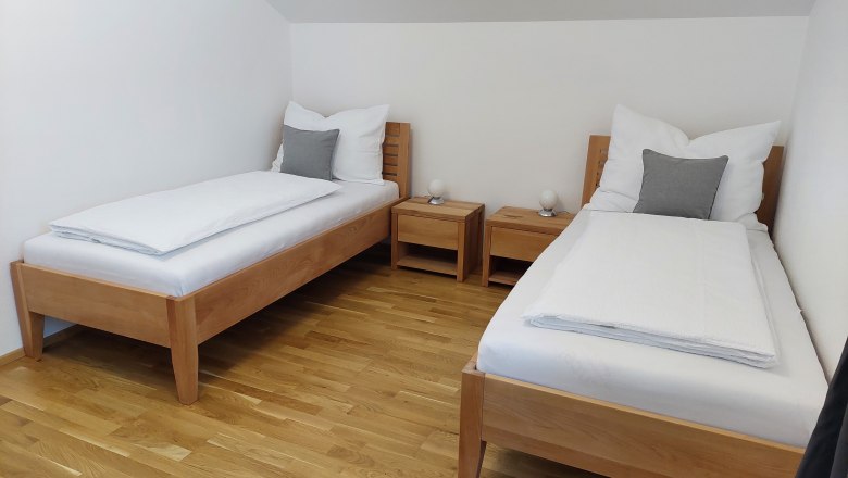 Schlafzimmer mit Einzelbetten- Ferienwohnung Panoramablick, © Fürst Schlafzimmer mit Einzelbetten- Ferienwohnung Panoramablick, © Fürst