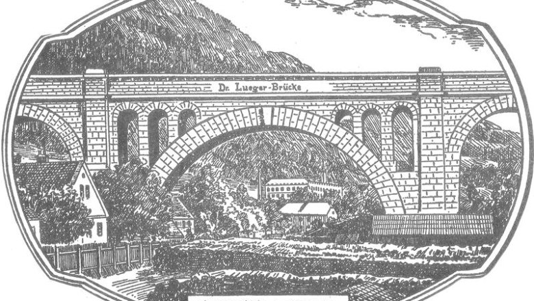 Illustration der Dr. Lueger-Brücke in Neubruck bei Scheibbs.